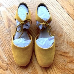 NIB ‘Prospect’ Mustard Suede Tie Ankle by SEYCHELLES